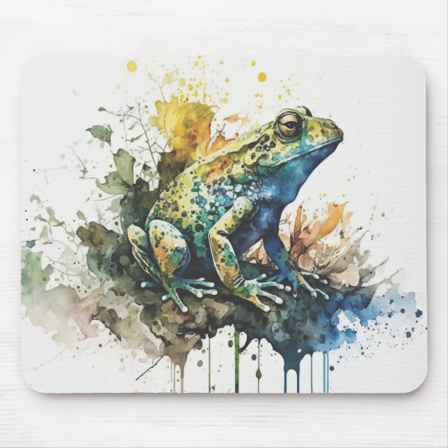 Sehr Cooles halbAbstraktes Froschgemälde Mousepad (Vorne)