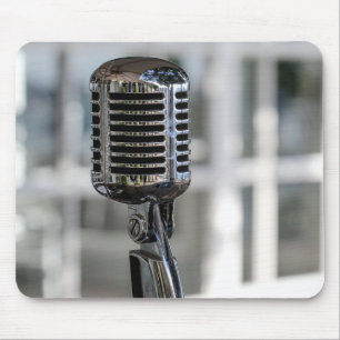 Sehr Cooles Vintages Mikrofon im Retrostil Mousepad