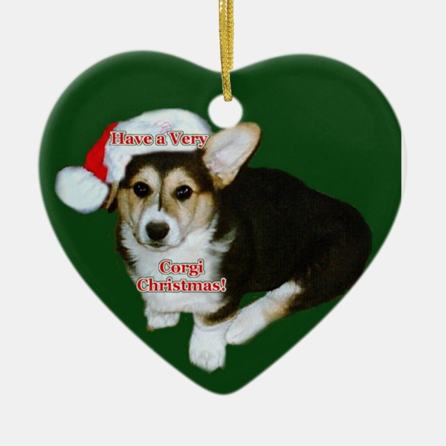 Sehr Corgi-Weihnachten - Gimli Keramik Ornament (Vorne)