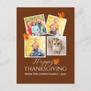 Sehr dankbar   Herbst-Dankfest-Familienfoto Feiertagspostkarte