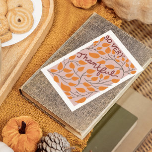 Sehr Dankbar Orange Blätter Thanksgiving Karte