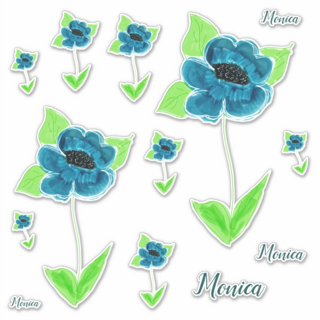Sehr dekorative Aufkleber für Blume (Vorderseite)