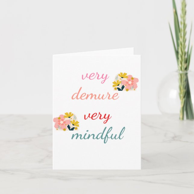 sehr Demure, sehr zurückhaltend Feiertagskarte (Vorderseite)