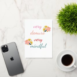 sehr Demure, sehr zurückhaltend Grußkarte Mit Foliendruck