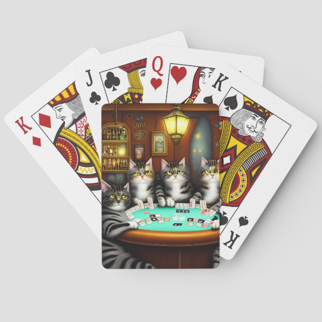 Sehr detaillierte Katzen Poker spielen Spielkarten (Rückseite)