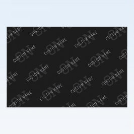 Sehr dunkelgraues und schwarzes Monogramm-Namensmu Lebensmitteletikett