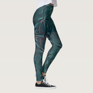 Sehr dunkle, zyanisch abstrakte Formen in gepunkte Leggings