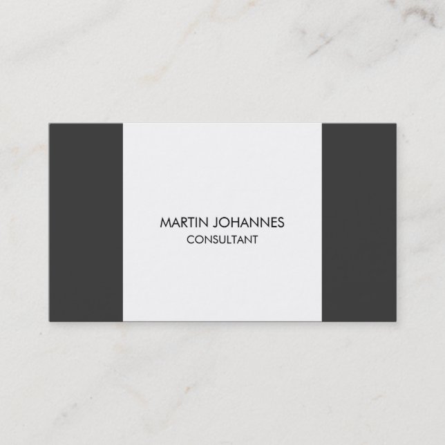 Sehr einfache Schlichte Graue weiße Visitenkarte (Vorderseite)