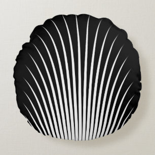 Sehr einzigartiges Muster aus Weiß und Schwarz Rundes Kissen