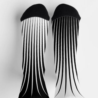 Sehr einzigartiges Muster aus Weiß und Schwarz Socken