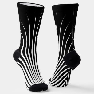 Sehr einzigartiges Muster aus Weiß und Schwarz Socken