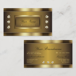 Sehr elegante Golden Effects mit Diamonds Graphics Visitenkarte