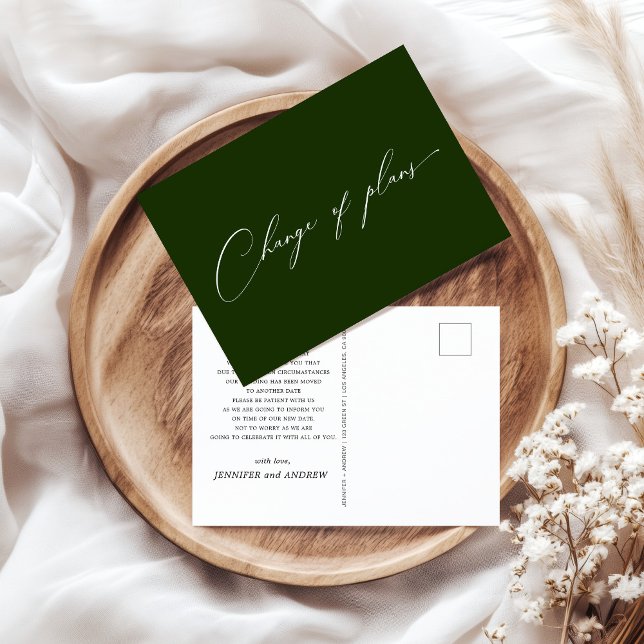 Sehr elegante Skriptänderung von Plänen Hochzeit Postkarte (Von Creator hochgeladen)