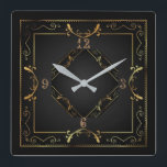 Sehr elegantes Art Deco Quadratische Wanduhr<br><div class="desc">Great and high quality design. You will love it like others. Please be free to use this design for other product you like or to change and add your text. Thank you.</div>