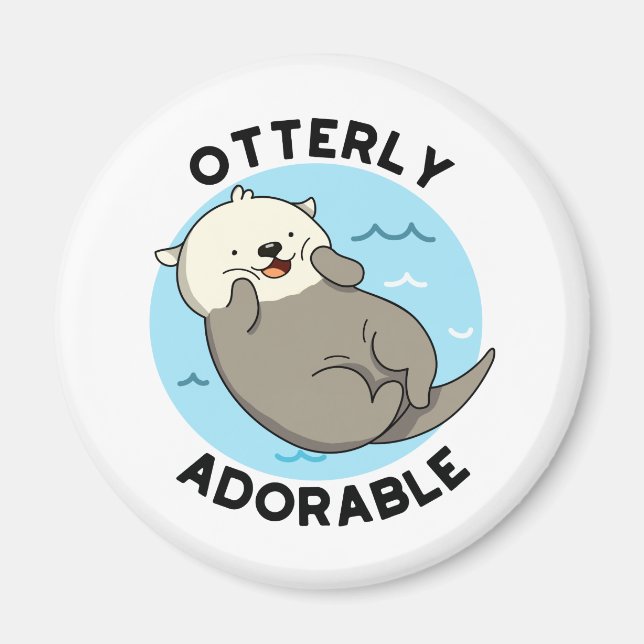 Sehr erfreulich Funny Floating Otter Pun Magnet (Vorne)