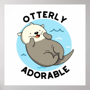 Sehr erfreulich Funny Floating Otter Pun Poster
