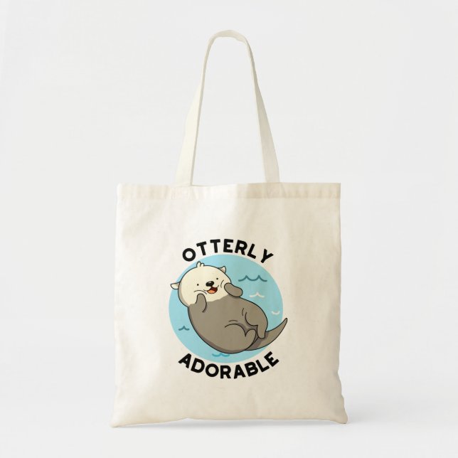 Sehr erfreulich Funny Floating Otter Pun Tragetasche (Vorne)