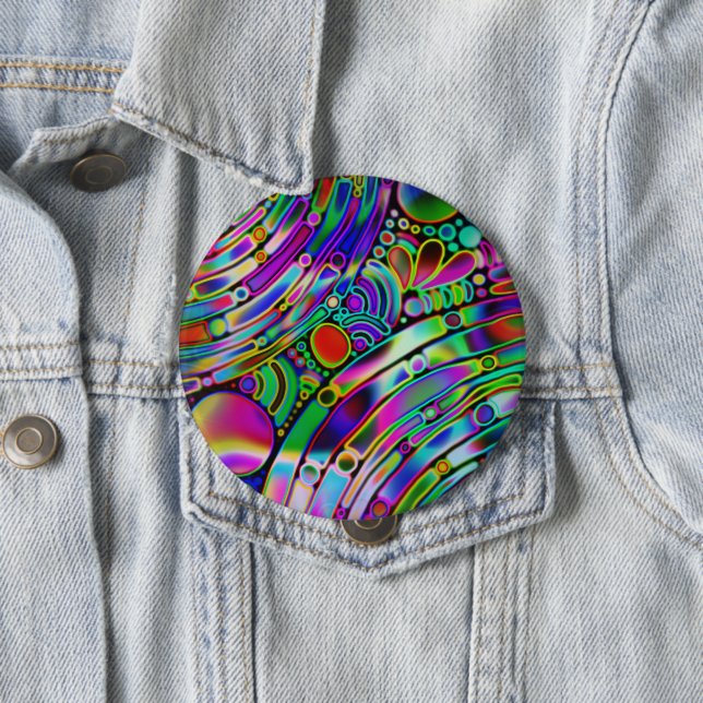 Sehr farbenfrohe abstrakte Formen Kunst 1 Button (Beispiel)