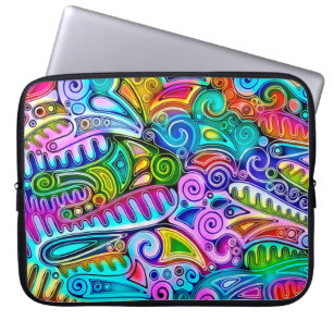 Sehr farbenfrohe abstrakte Formen Kunst 9 Laptopschutzhülle