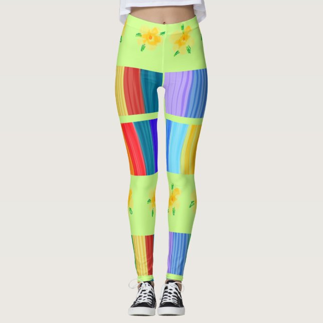 Sehr farbige Damen Leggings (Vorderseite)