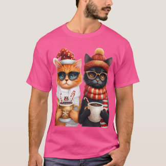 Sehr festliche Katzen entdeckten Katzen mit Weihna T-Shirt