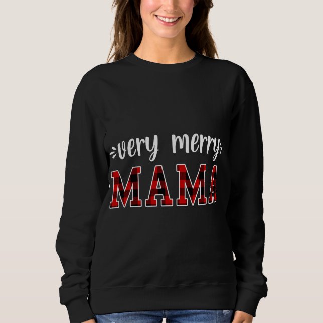 sehr froh Mama Merry Christmas Familie Pajamas Sweatshirt (Vorderseite)