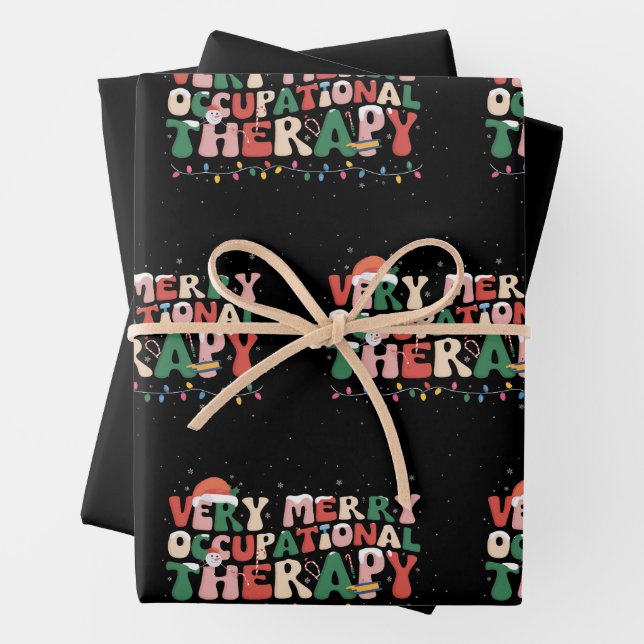 Sehr frohe Berufstherapie Weihnachten Weihnachten  Geschenkpapier Set (Beispiel)