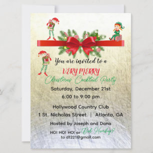 Sehr frohe Elfen Party Holiday Einladung 6,5" x 8