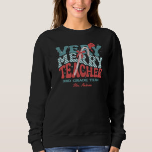 Sehr frohe Lehrerin Weihnachts Retro Sweatshirt