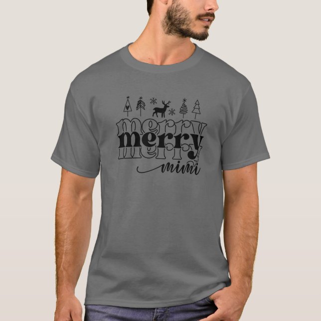 Sehr frohe Mimi Weihnachtslicht Mimi Mama Christma T-Shirt (Vorderseite)