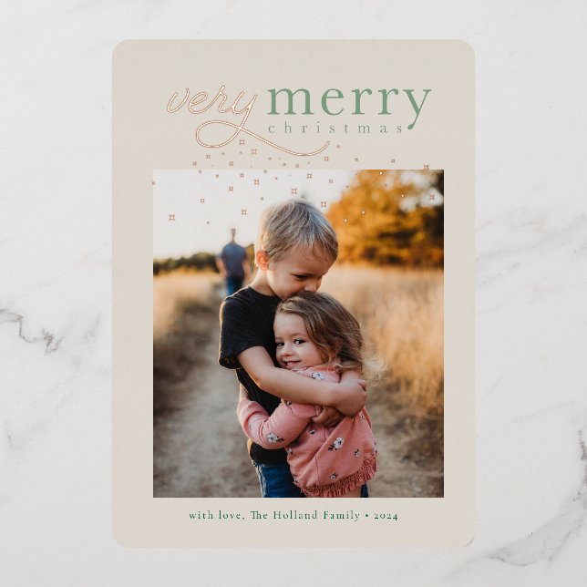 Sehr frohe Sterne Einladung (Vorderseite)