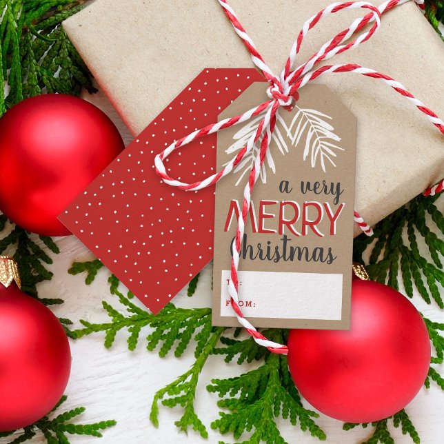 Sehr frohe Weihnachts-Berry Branch Holiday Geschenkanhänger (Von Creator hochgeladen)