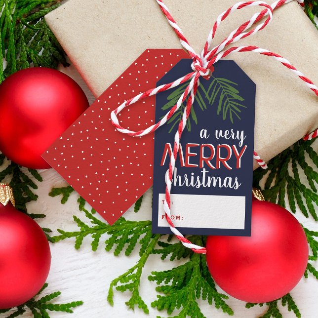 Sehr frohe Weihnachts-Berry Branch Holiday Geschenkanhänger (Von Creator hochgeladen)