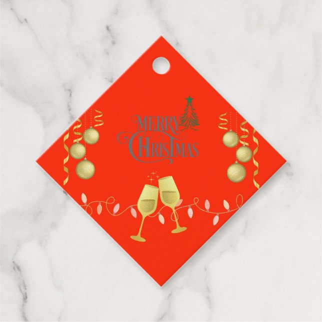 Sehr frohe Weihnachts-Geschenkmarke Geschenkanhänger (Vorderseite)