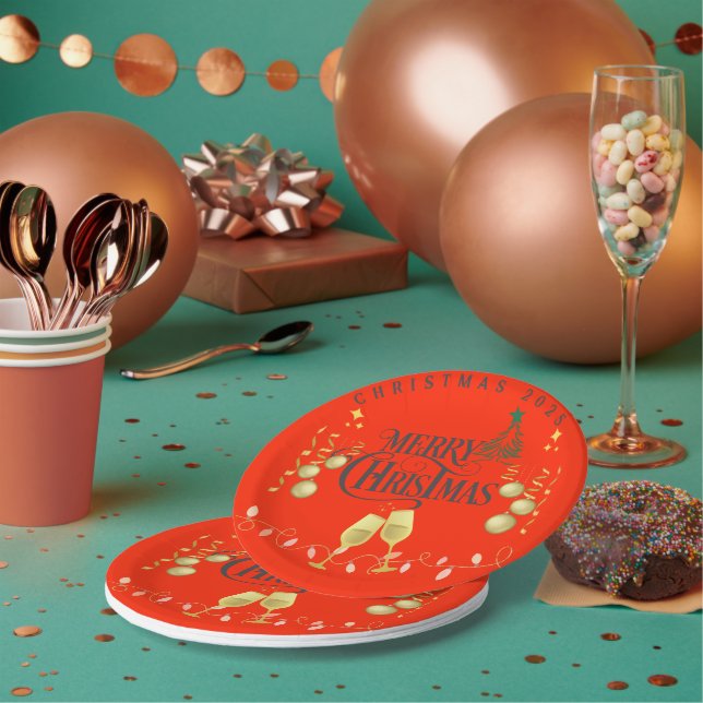 Sehr frohe Weihnachts-Party Papier Teller (Multi)