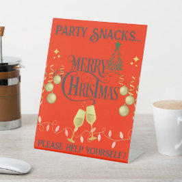Sehr frohe Weihnachts-Party Snacks Sockelschild