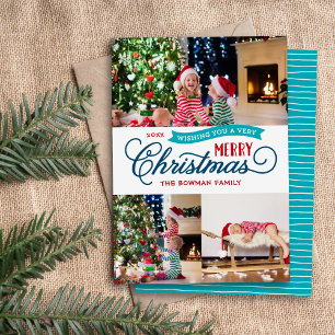 Sehr frohe Weihnachts Script 3 Foto Feiertagskarte