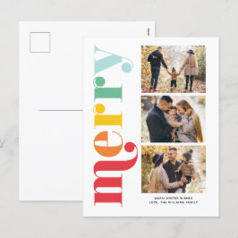 Sehr frohe Weihnachtsgalerie von 3 Fotos Feiertagspostkarte