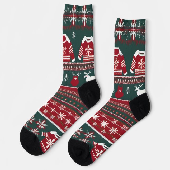 Sehr frohe Weihnachtssocken Socken (Linkes Detail)