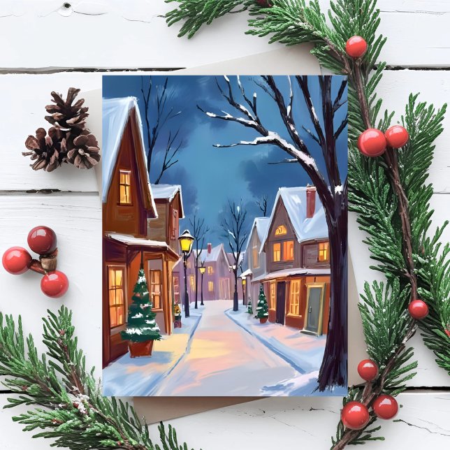 Sehr frohe Weihnachtsstadt Feiertagspostkarte (Von Creator hochgeladen)