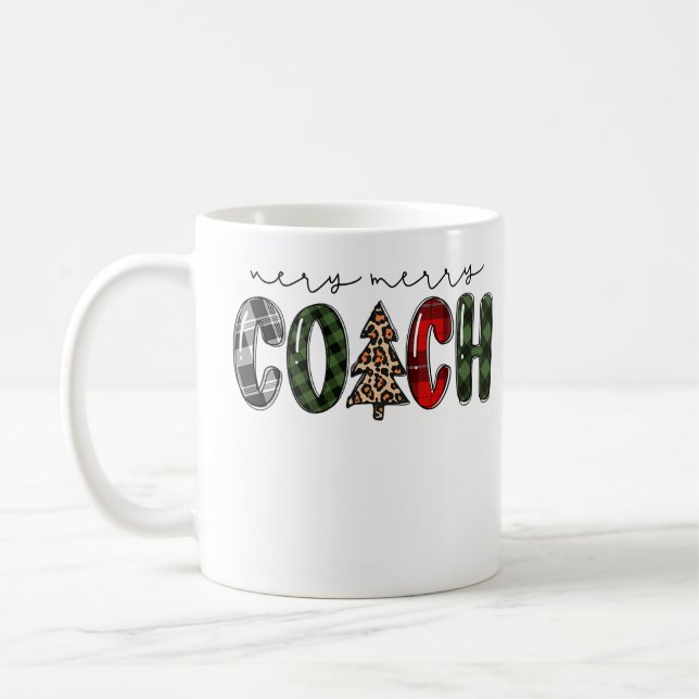Sehr froher Coach Buffalo Karierte Weihnachtsanlei Kaffeetasse (Links)