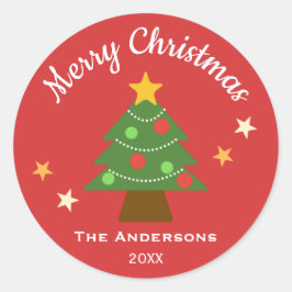 Sehr froher Starlight Weihnachtsbaum Runder Aufkleber