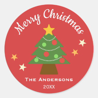 Sehr froher Starlight Weihnachtsbaum Runder Aufkleber