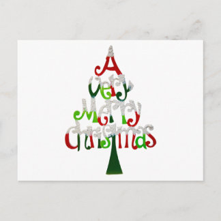 Sehr froher Weihnachtsbaum Feiertagspostkarte