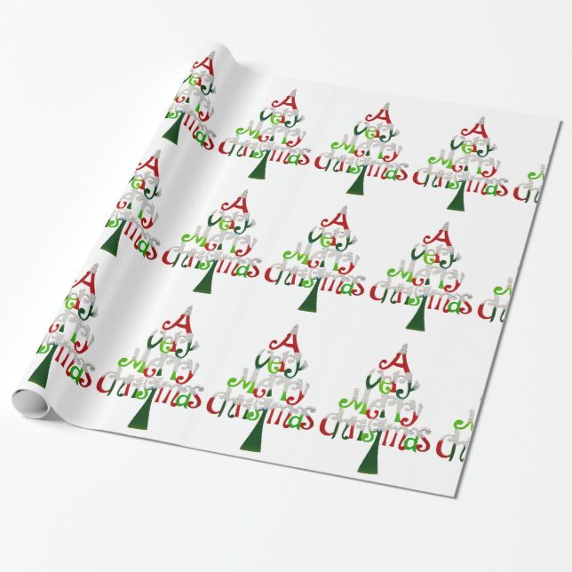 Sehr froher Weihnachtsbaum Geschenkpapier (Ungerollt)