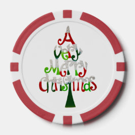 Sehr froher Weihnachtsbaum Pokerchips