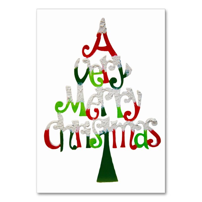 Sehr froher Weihnachtsbaum Tischnummer (Vorderseite)