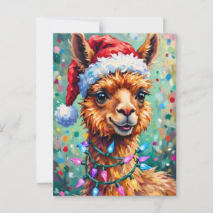 Sehr froher Weihnachtslama Postkarte