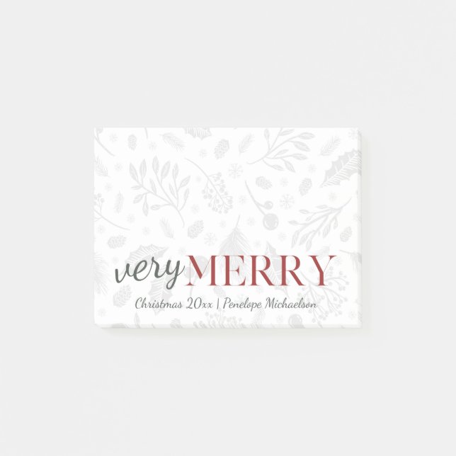 Sehr froher Winter botanisch mit Namen Weihnachten Post-it Klebezettel (Vorderseite)