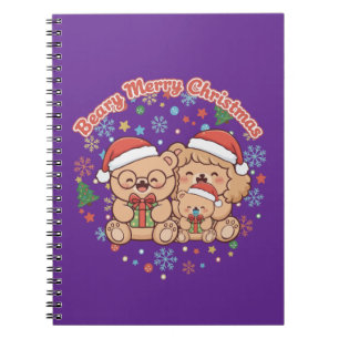 "Sehr frohes Weihnachten" Niedliche Teddybär-Famil Notizblock